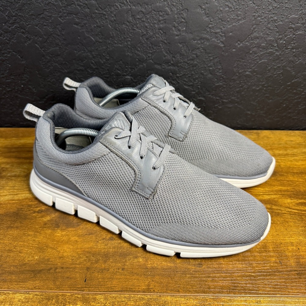 Johnston & Murphy ActivSole Prentiss Grey Knit Leather Sneakers Mens 10.5M‎